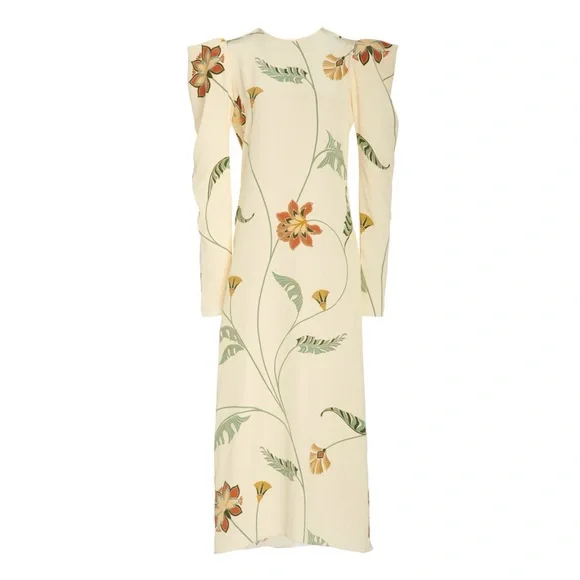 Johanna Ortiz Splashing Flowers Silk Dress - Picture 3 of 4